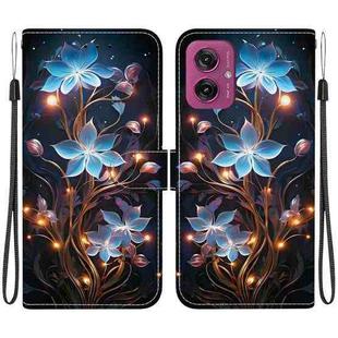 For Motorola Moto G55 Crystal Texture Colored Drawing Leather Phone Case(Little Lantern Flower)