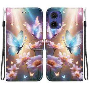 For Motorola Moto G85 Crystal Texture Colored Drawing Leather Phone Case(Butterfly Love Flower)