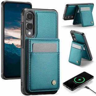 For Samsung Galaxy S25 Edge 5G JEEHOOD J06 British Style RFID MagSafe Card Bag PU Phone Case(Green)