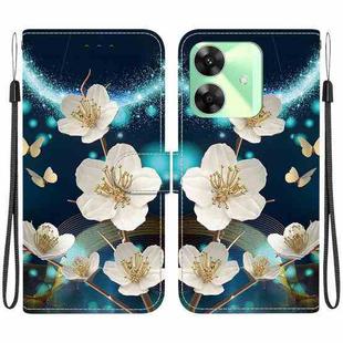 For Realme C61 / C63 / Note 60 Crystal Texture Colored Drawing Leather Phone Case(Magnolia)