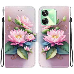 For Realme C61 / C63 / Note 60 Crystal Texture Colored Drawing Leather Phone Case(Lotus)