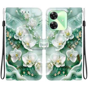 For Realme C61 / C63 / Note 60 Crystal Texture Colored Drawing Leather Phone Case(Jade Flowers)