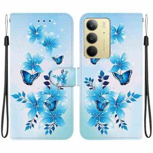 For Realme C75 Crystal Texture Colored Drawing Leather Phone Case(Blue Butterflies)