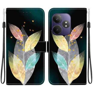 For Realme GT Neo6 SE / GT 6T Crystal Texture Colored Drawing Leather Phone Case(Colored Leaves)