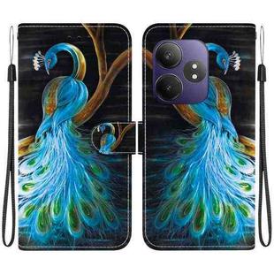 For Realme GT Neo6 SE / GT 6T Crystal Texture Colored Drawing Leather Phone Case(Peacock)