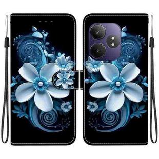 For Realme GT Neo6 SE / GT 6T Crystal Texture Colored Drawing Leather Phone Case(Black Orchid)