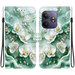 For Realme GT Neo6 SE / GT 6T Crystal Texture Colored Drawing Leather Phone Case(Jade Flowers)