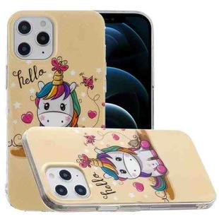 For iPhone 12 Pro Max Painted Pattern TPU Protective Case(Unicorn)