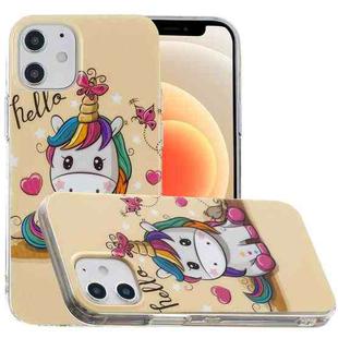 For iPhone 12 mini Painted Pattern TPU Protective Case(Unicorn)