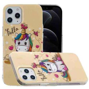 For iPhone 12 / 12 Pro Painted Pattern TPU Protective Case(Unicorn)