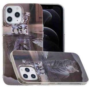 For iPhone 12 / 12 Pro Painted Pattern TPU Protective Case(Cat Tiger)