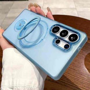 For Samsung Galaxy S25 Ultra 5G Rotation Holder MagSafe Phone Case(Blue)