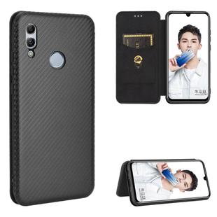 For Huawei Honor 10 Lite / P smart (2019) Carbon Fiber Texture Horizontal Flip TPU + PC + PU Leather Case with Card Slot(Black)