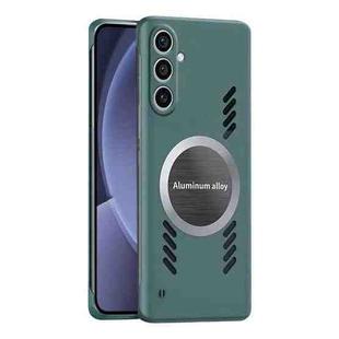 For Samsung Galaxy S25+ 5G All-inclusive Lens Frameless Graphene Cooling Phone Case(Navy Blue)
