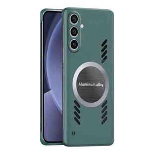 For Samsung Galaxy S25 5G All-inclusive Lens Frameless Graphene Cooling Phone Case(Navy Blue)