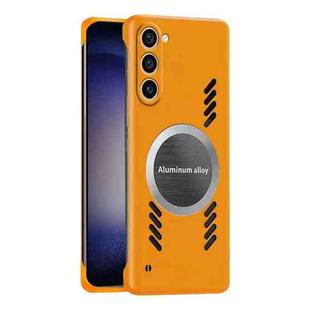 For Samsung Galaxy S23 5G All-inclusive Lens Frameless Graphene Cooling Phone Case(Orange)