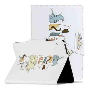 For Huawei MediaPad T5 Painted Pattern Horizontal Flip Leather Case with Holder(Cat Back View)