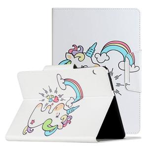 For Huawei MediaPad T5 Painted Pattern Horizontal Flip Leather Case with Holder(Sideways Unicorn)