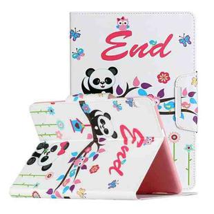 For Huawei MediaPad T5 Painted Pattern Horizontal Flip Leather Case with Holder(Panda)