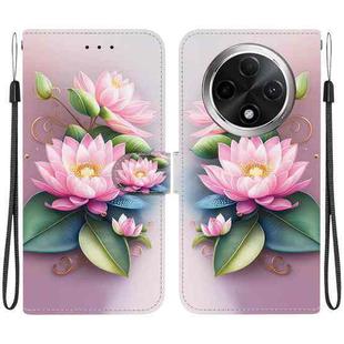 For OPPO A3 Pro 5G / K12X 5G Crystal Texture Colored Drawing Leather Phone Case(Lotus)