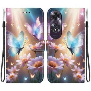 For OPPO A60 4G Crystal Texture Colored Drawing Leather Phone Case(Butterfly Love Flower)