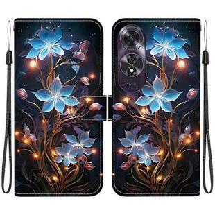 For OPPO A60 4G Crystal Texture Colored Drawing Leather Phone Case(Little Lantern Flower)