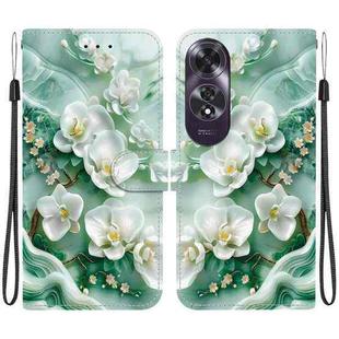 For OPPO A60 4G Crystal Texture Colored Drawing Leather Phone Case(Jade Flowers)