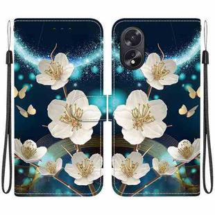 For OPPO A38 4G / A18 Crystal Texture Colored Drawing Leather Phone Case(Magnolia)