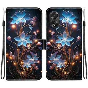 For OPPO A38 4G / A18 Crystal Texture Colored Drawing Leather Phone Case(Little Lantern Flower)