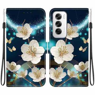 For OPPO Reno12 5G Global Crystal Texture Colored Drawing Leather Phone Case(Magnolia)