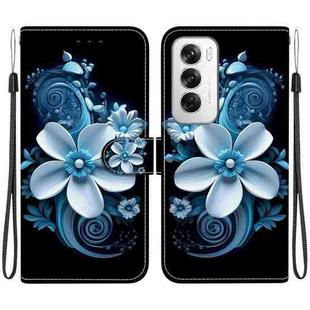 For OPPO Reno12 5G Global Crystal Texture Colored Drawing Leather Phone Case(Black Orchid)