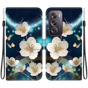 For OPPO Reno12 Pro 5G Global Crystal Texture Colored Drawing Leather Phone Case(Magnolia)