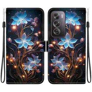 For OPPO Reno12 Pro 5G Global Crystal Texture Colored Drawing Leather Phone Case(Little Lantern Flower)