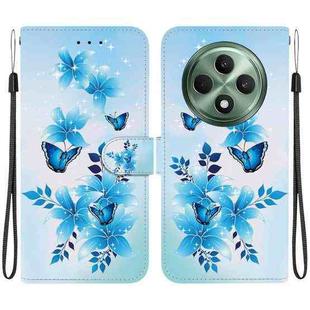 For OPPO Reno12 F 5G Crystal Texture Colored Drawing Leather Phone Case(Blue Butterflies)