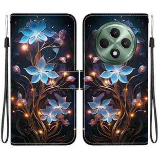 For OPPO Reno12 F 5G Crystal Texture Colored Drawing Leather Phone Case(Little Lantern Flower)