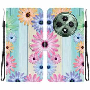 For OPPO Reno12 F 5G Crystal Texture Colored Drawing Leather Phone Case(Sunflowers)