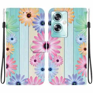 For OPPO A79 Global Crystal Texture Colored Drawing Leather Phone Case(Sunflowers)