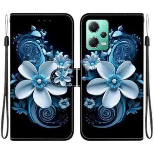 For Redmi Note 12 5G / Poco X5 Crystal Texture Colored Drawing Leather Phone Case(Black Orchid)