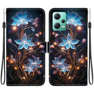 For Redmi Note 12 5G / Poco X5 Crystal Texture Colored Drawing Leather Phone Case(Little Lantern Flower)