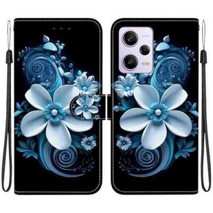 For Redmi Note 12 Pro / Poco X5 Pro Crystal Texture Colored Drawing Leather Phone Case(Black Orchid)