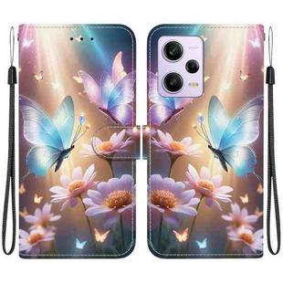 For Redmi Note 12 Pro / Poco X5 Pro Crystal Texture Colored Drawing Leather Phone Case(Butterfly Love Flower)