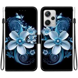 For Redmi Note 12 Pro+ 5G Crystal Texture Colored Drawing Leather Phone Case(Black Orchid)