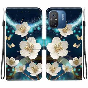 For Redmi 12C / 11A Crystal Texture Colored Drawing Leather Phone Case(Magnolia)