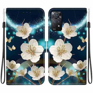 For Redmi Note 12 Pro 4G  Crystal Texture Colored Drawing Leather Phone Case(Magnolia)