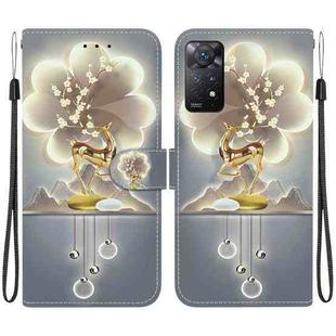 For Redmi Note 12 Pro 4G  Crystal Texture Colored Drawing Leather Phone Case(Sika Deer)