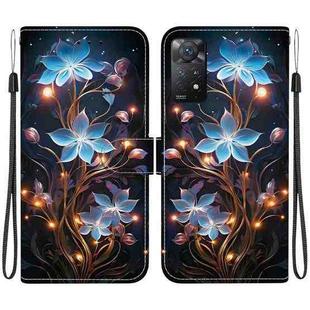 For Redmi Note 12 Pro 4G  Crystal Texture Colored Drawing Leather Phone Case(Little Lantern Flower)