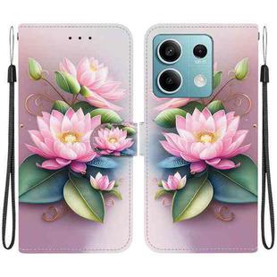 For Redmi Note 13 5G Crystal Texture Colored Drawing Leather Phone Case(Lotus)