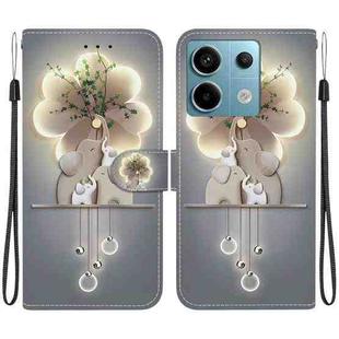 For Redmi Note 13 Pro 5G Crystal Texture Colored Drawing Leather Phone Case(Elephants)