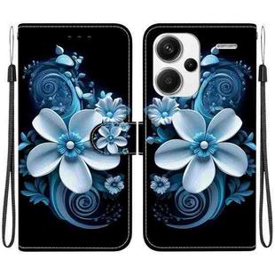 For Redmi Note 13 Pro+ 5G Crystal Texture Colored Drawing Leather Phone Case(Black Orchid)