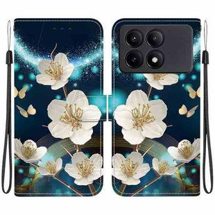 For Redmi K70E / Poco X6 Pro Crystal Texture Colored Drawing Leather Phone Case(Magnolia)